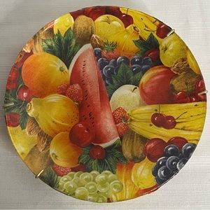 Fruit Decor Glass Plate 10 Inches